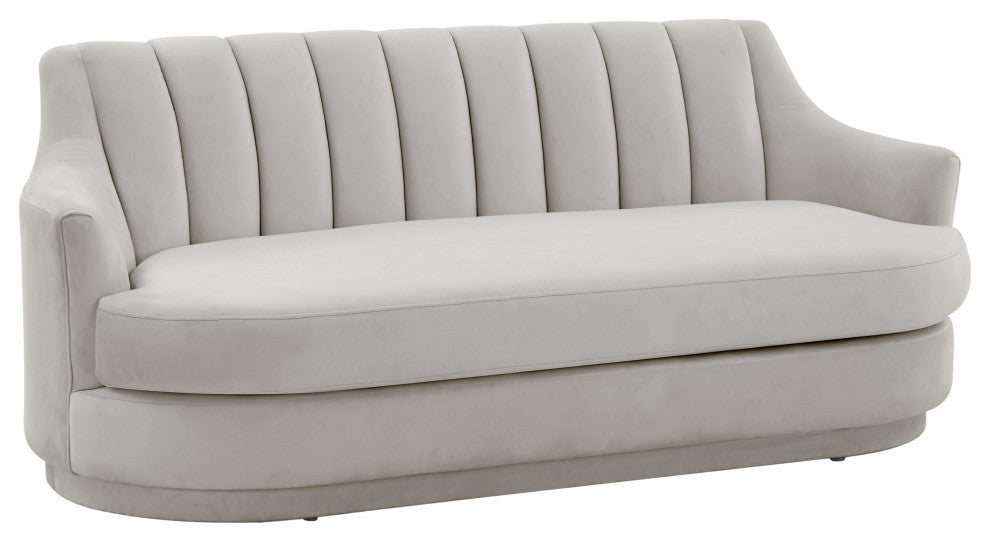 Peyton Light Gray Velvet Loveseat