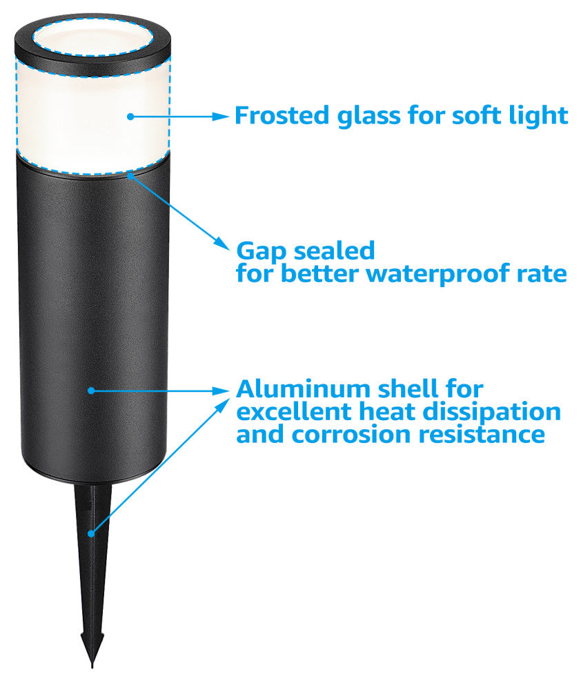 4 Pack LED Pathway Light, 5W Low Voltage, 4000K Cool White