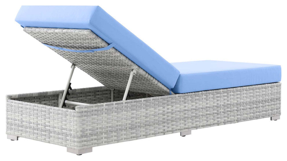 Convene Outdoor Patio Chaise Light Gray Light Blue