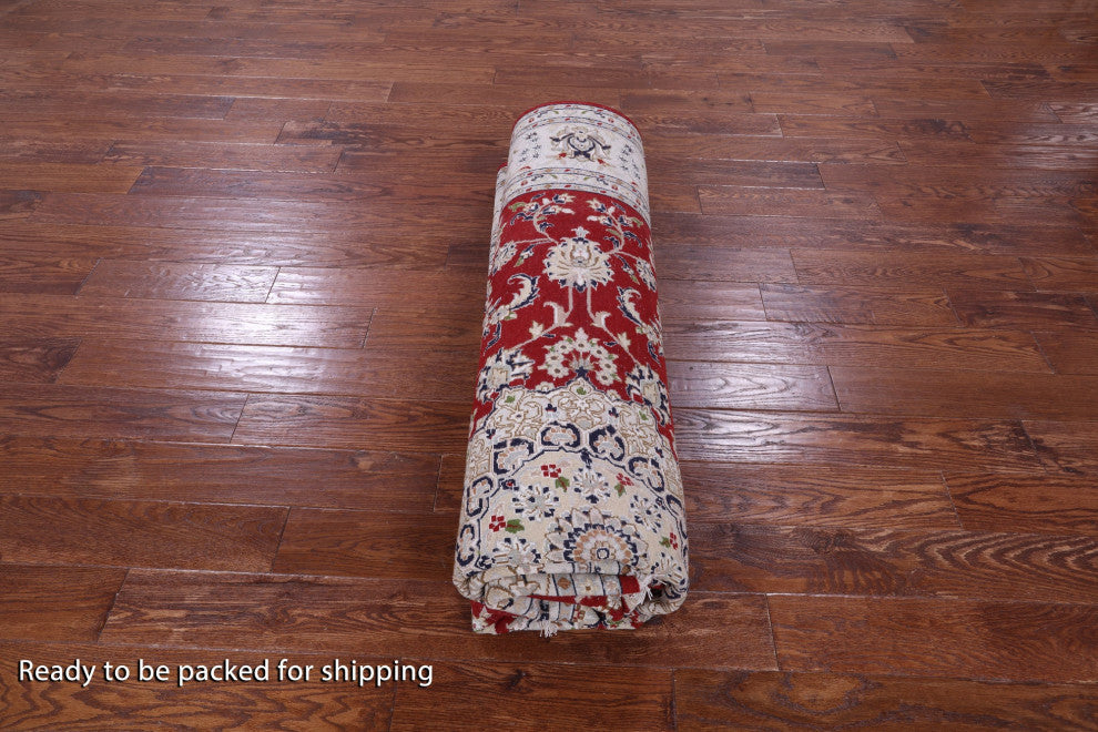 Wool & Silk Persian Nain Hand Knotted Rug 8' 0" X 10' 2" - Q14720