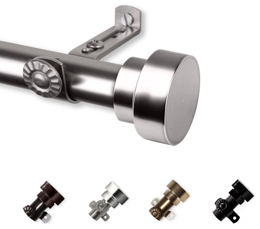 Topper Curtain Rod, Satin Nickel, 18-28"