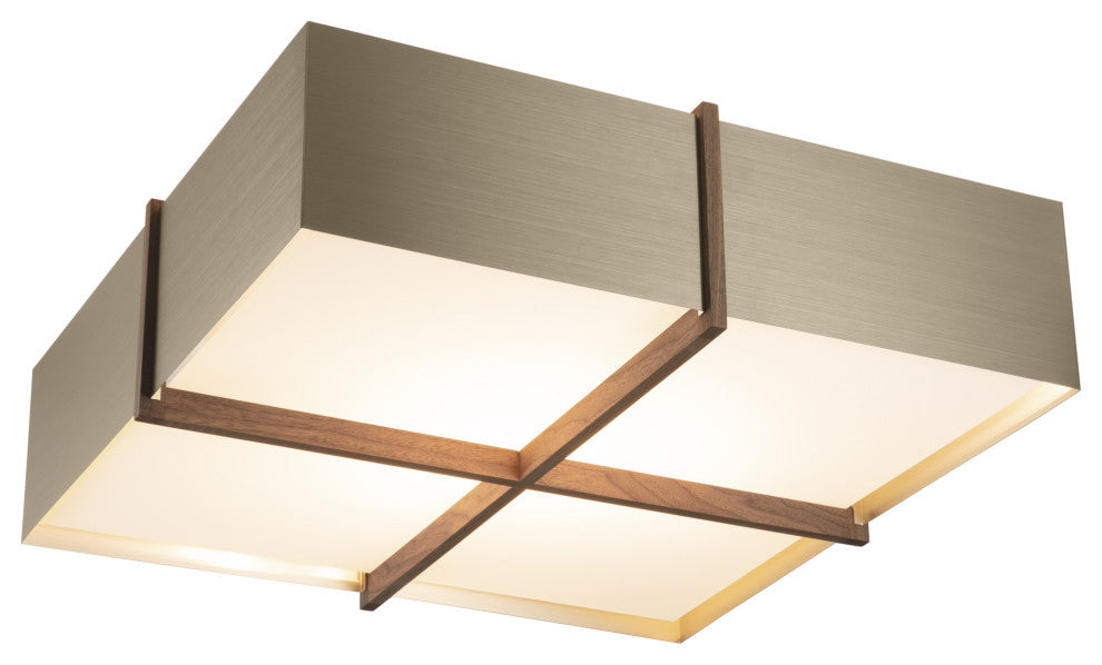 Veram Flushmount LED, Walnut, Distressed Brass, 18, 3500k