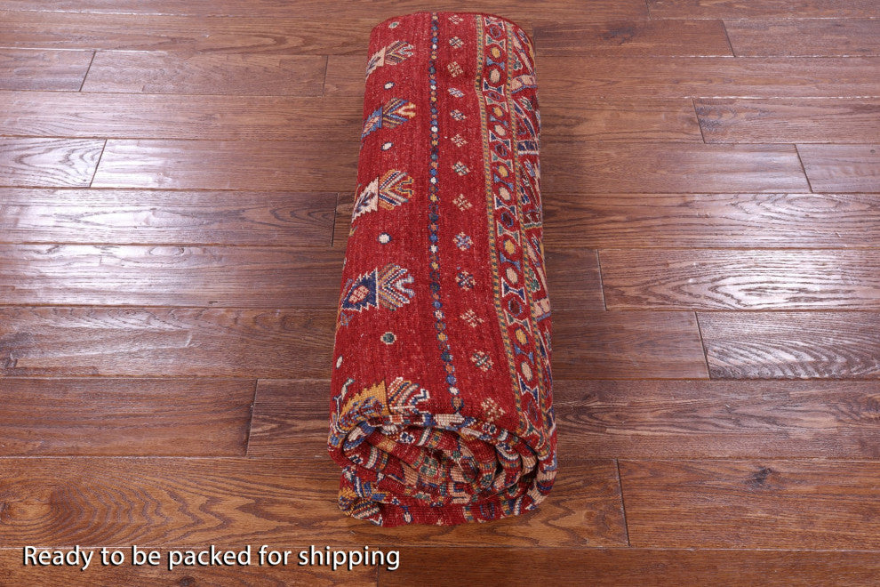 5' 8" X 8' 4" Super Kazak Khorjin Handmade Wool Rug - Q12913