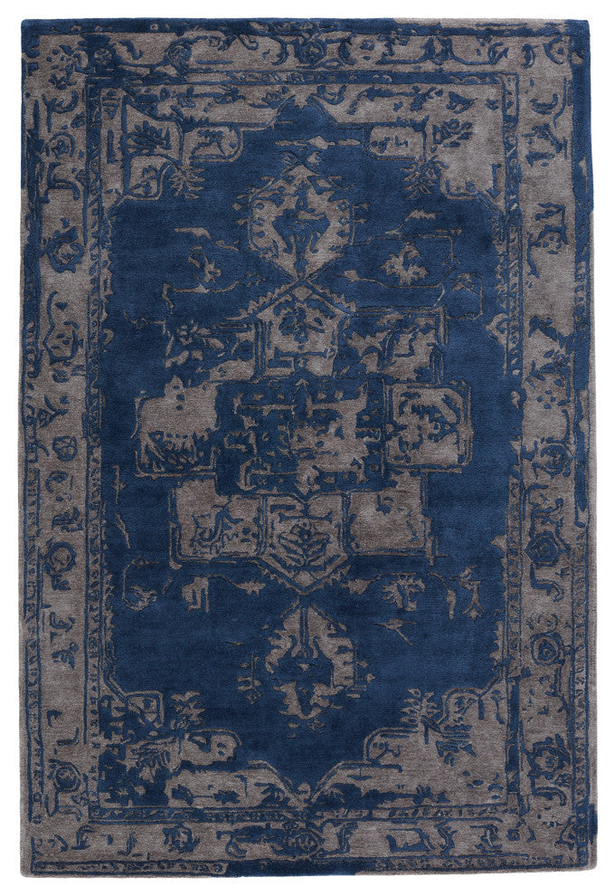 Alvea Handmade Medallion Blue/ Gray Area Rug 10'X14'