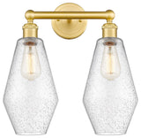 Cindyrella 2-Light 16" Bath Vanity Light, Satin Gold, Seedy Shade