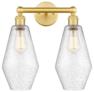 Cindyrella 2-Light 16" Bath Vanity Light, Satin Gold, Seedy Shade