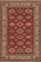 Super Kazak Quandi Red/Ivory Rug, 6'4x9'7