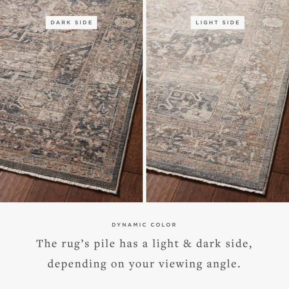 Loloi Lyra Area Rug, Denim / Sand, 7'-10" X 7'-10" Round