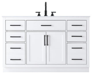 Home Living 54" Single Bathroom Vanity, White