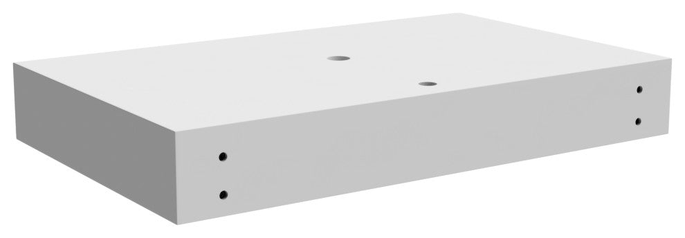 Solid Surface White Bath Countertop For Sinks, White, 30"