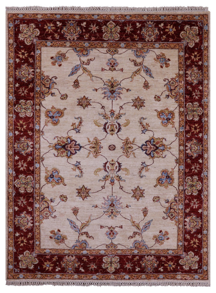 5' 0" X 6' 7" Persian Tabriz Hand Knotted Wool Rug Q11331