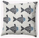 18x18" Fish Tales Nautical Decorative Indoor Pillow, Dusty Smoke