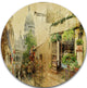 Vintage Parisian Cards, Contemporary Round Metal Wall Art, 23"