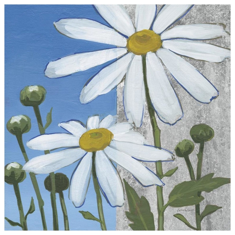 "Summer Garden I Silver" Digital Paper Print by Kathrine Lovell, 38"x38"