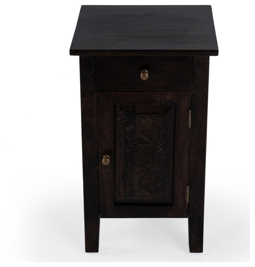 Switra 1-Door 1-Drawer End Table, Dark Brown