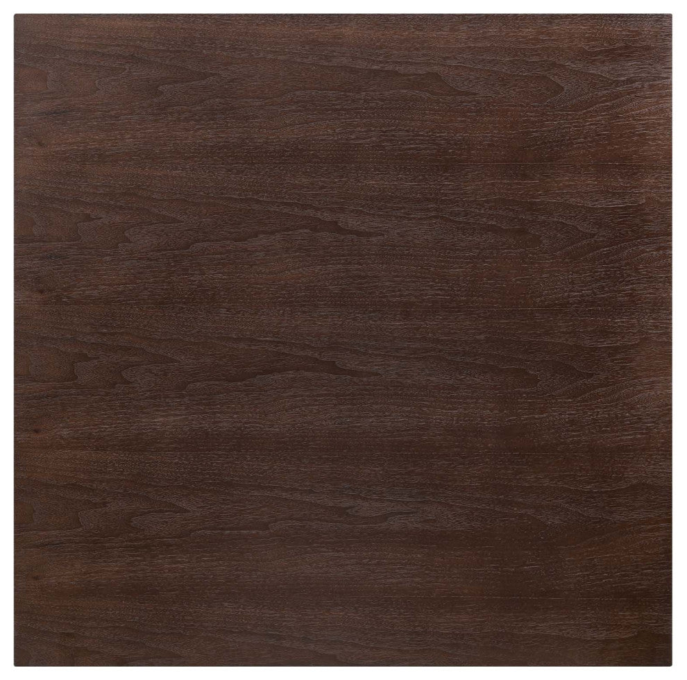 Dining Table, Square, Wood, Gold Dark Brown Brown Walnut, Cafe Bistro Restaurant