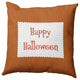 Happy Halloween Ticking Accent Pillow, Dark Red, 20"x20"