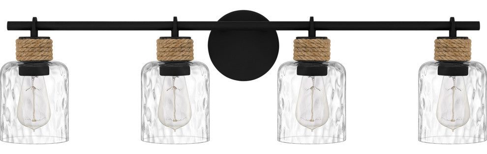 Quoizel BTC8634 Baltic 4 Light 34"W Vanity Light - Matte Black