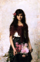 Alexei Alexeievich Harlamoff The Flower Seller Gallery Wrapped Canvas Print
