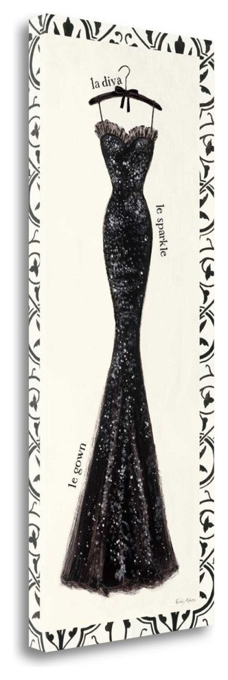 "Couture Noir Original IV With Border" By Emily Adams, Gallery Wrap Canvas