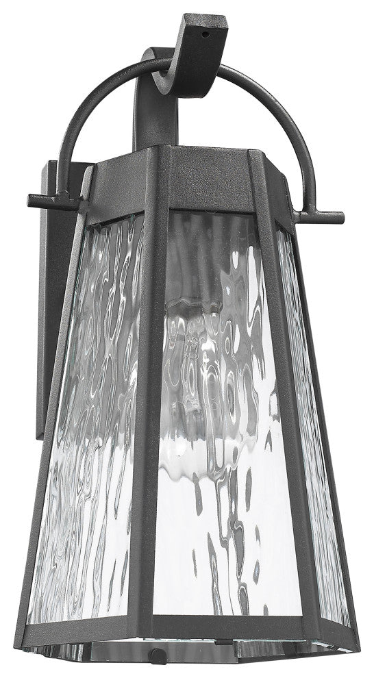 CHLOE Lighting ALEXA 1-Light Textured Black Outdoor Wall Sconce 12"