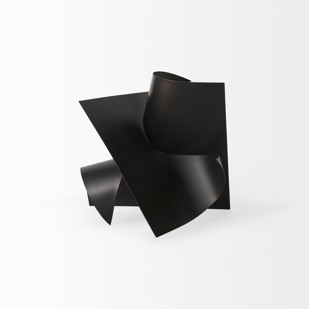 Francesca 11.8Lx11.8Wx11.8H Black Metal Sculptural Decorative Object
