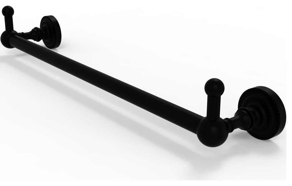 Dottingham 36" Towel Bar with Integrated Hooks, Matte Black
