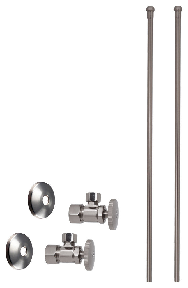 Faucet Kit - 5/8" Od X 3/8" Od X 20" Bullnose In Oil Rubbed Bronze, Satin Nickel