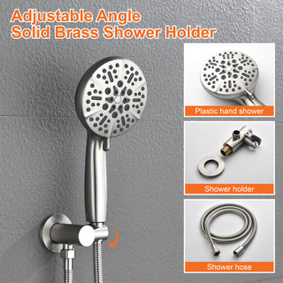 Waterfall Tub Spout Shower System, Handheld Shower Head, Brushed Nickel