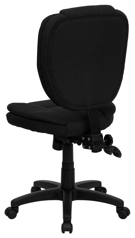 Flash Furniture Mid Back Ergonomic Office Swivel Chair in Black