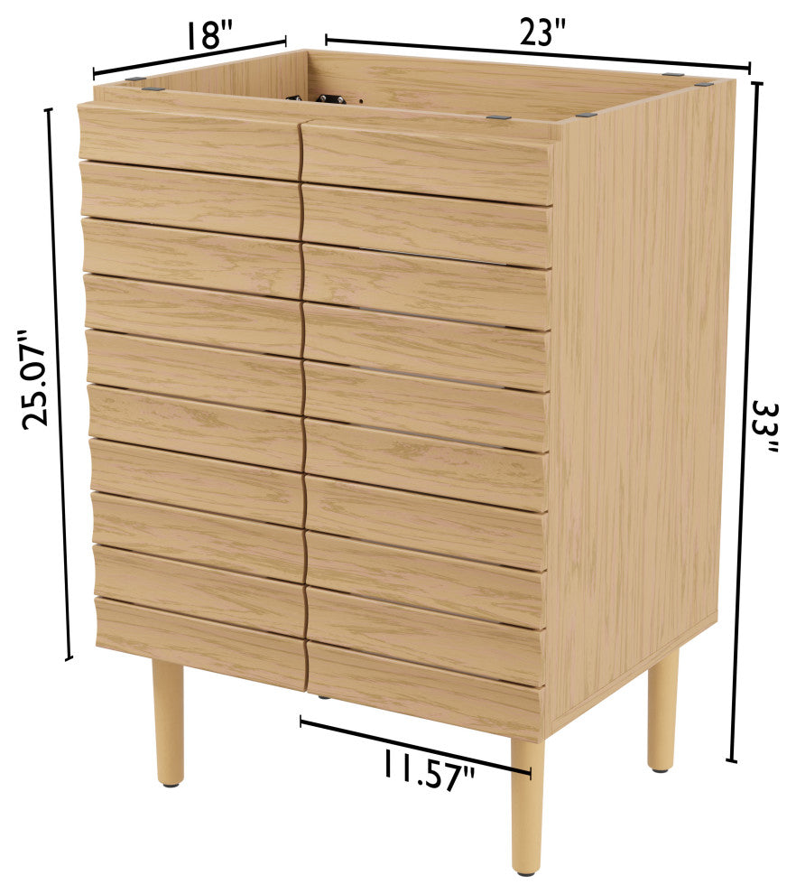 24" Modern Farmhouse 2-Shelf Bath Vanity Cabinet Only (Sink Basin not Included)