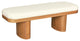 Ollie White Boucle Wooden Bench