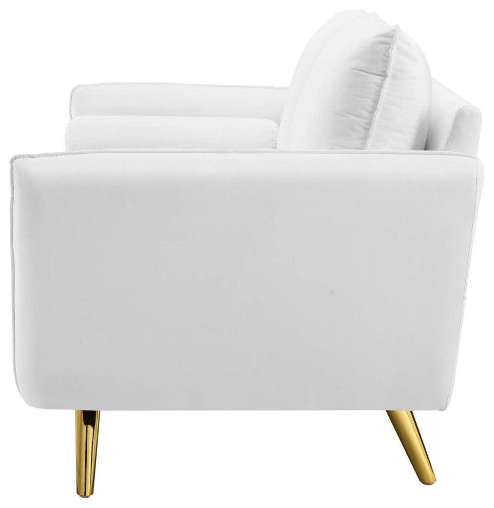 Sofa, Velvet, White, Modern, Living Lounge Room Hotel Lobby Hospitality