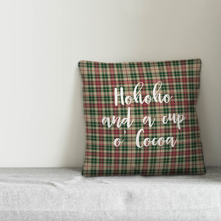 Hohoho, Teal 18x18 Throw Pillow Cover