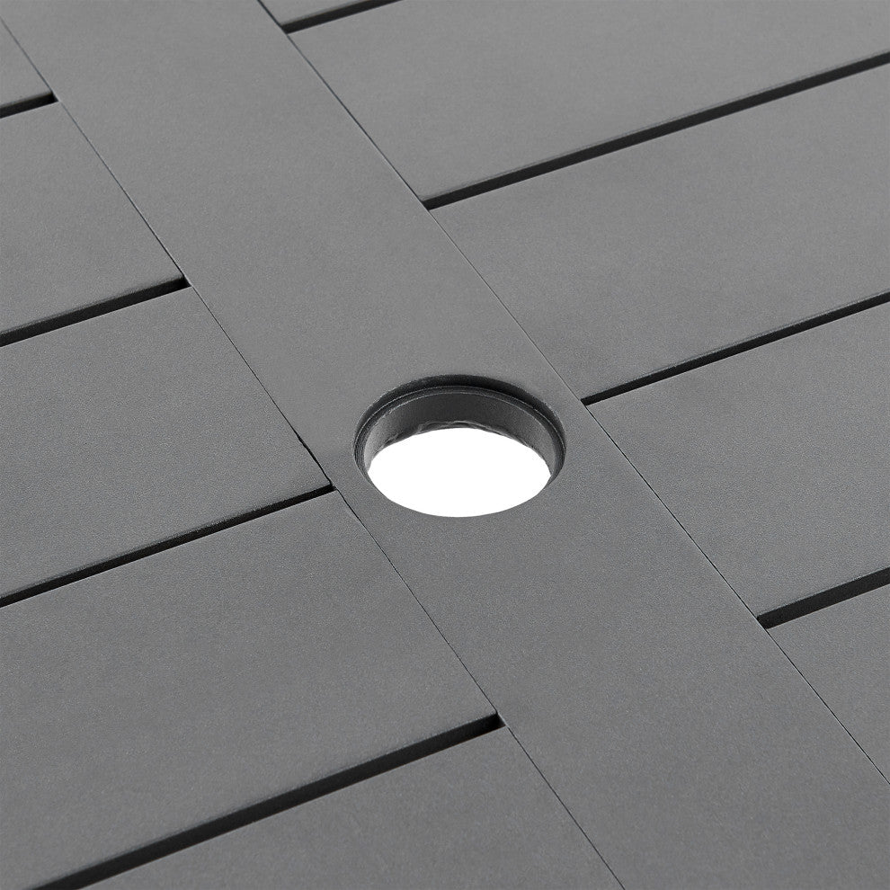 Zella Outdoor Patio 7-Piece Dining Set, Aluminum Light Gray Rope/Cushions