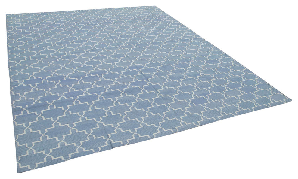 Rug N Carpet - Handmade Wool 8' 2'' x 10' 0'' Modern Design Dhurrie Kilim Rug