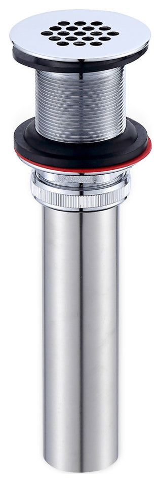 Bathroom Faucet Grid Drain Strainer Without Overflow, Chrome