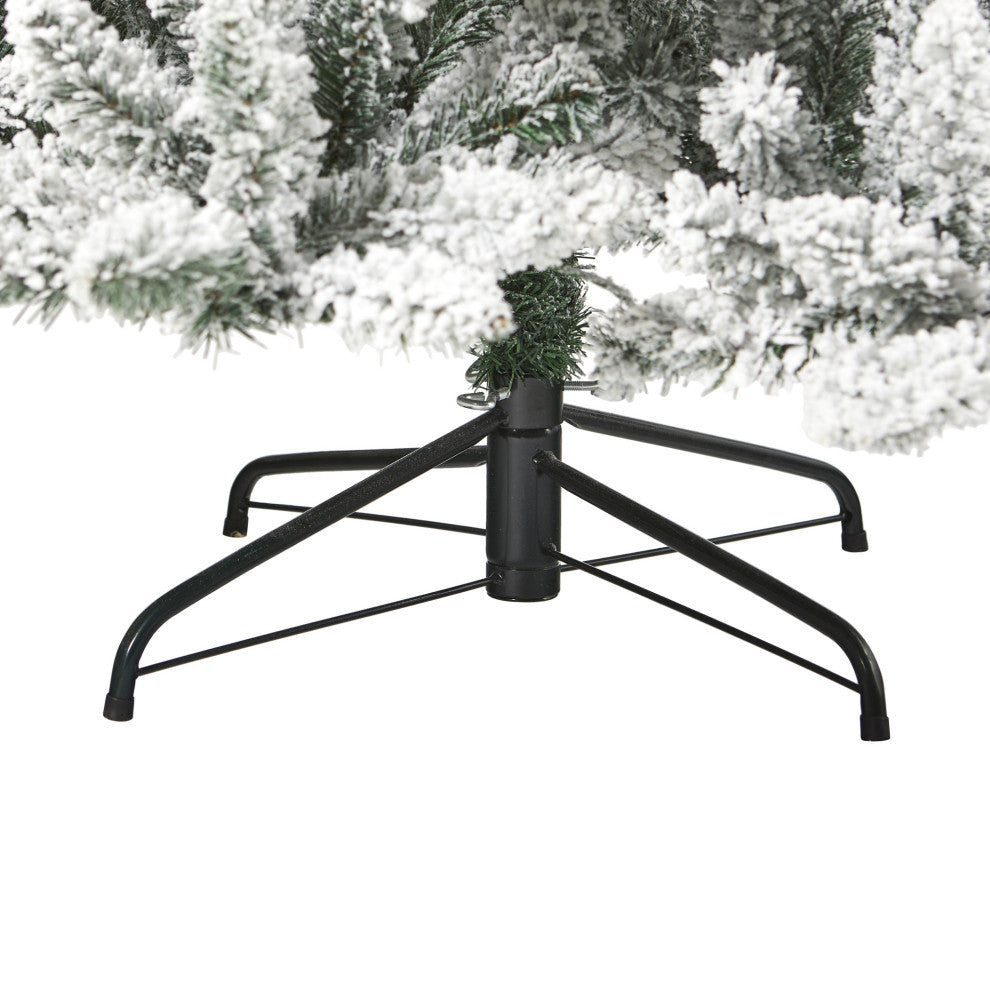 7.5ft. Flocked Livingston Fir Artificial Christmas Tree With Pine Cones