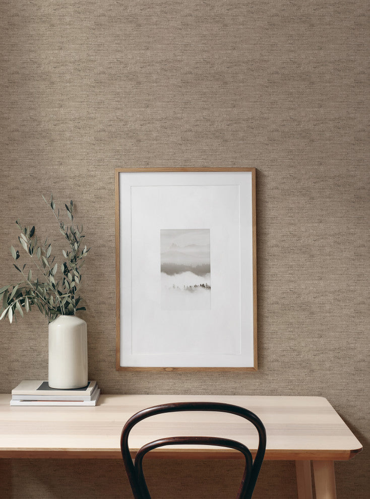 Canvas Look Peel and Stick Vinyl Wallpaper, Taupe, 24"x108"