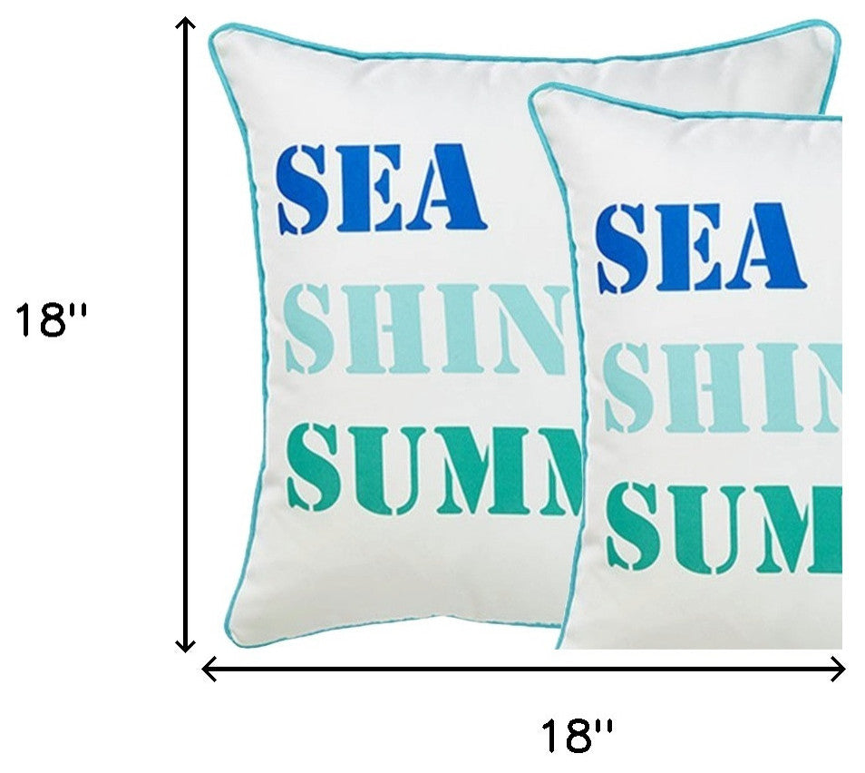 Set Of 2 Sea Shine Summer Throw Pillow Covers