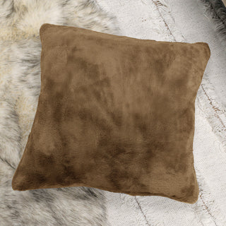 Solid Faux Fur Pillow Shell 2 Piece Set, Otter