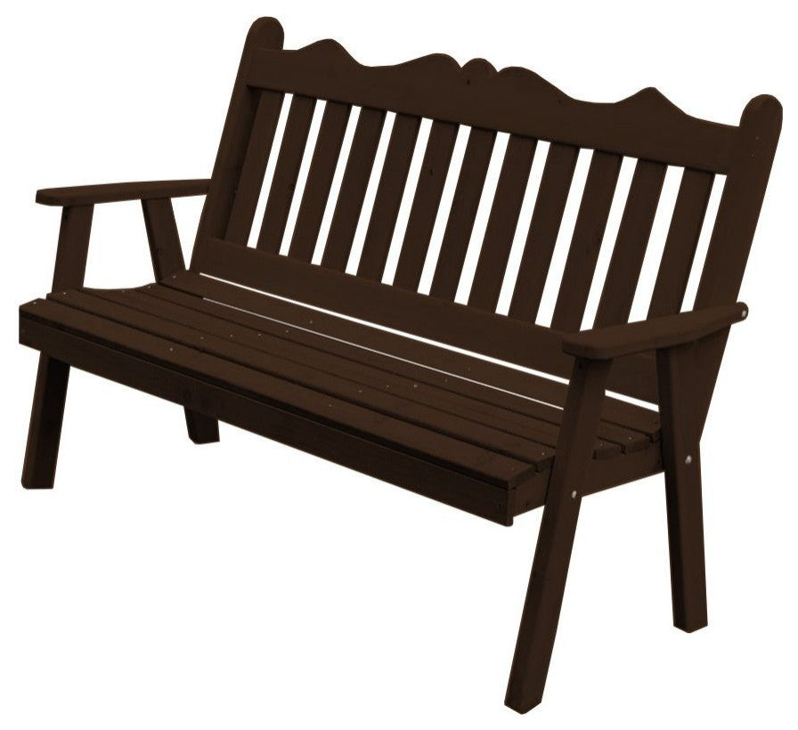 Cedar Royal English Bench, Walnut Stain, 4 Foot