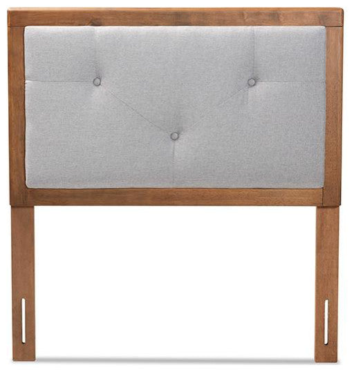 Walnut Brown Finished Wood Twin Size Headboard