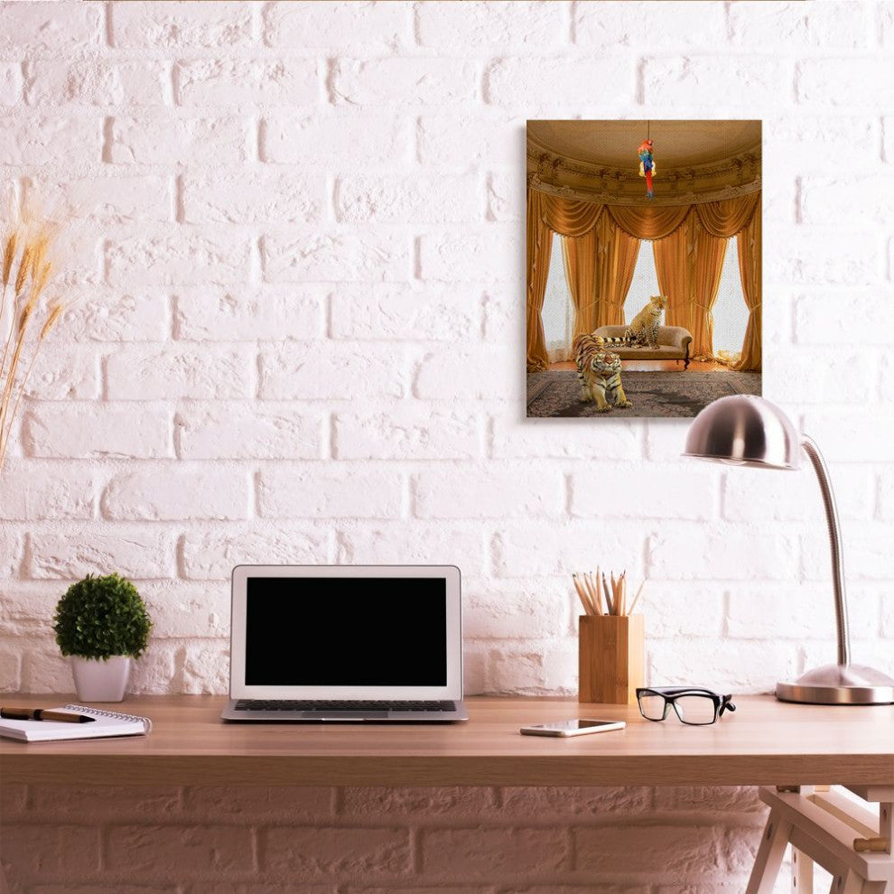 Jungle Animals Relaxing in Classical Architectural Interior,1pc, each 24 x 30