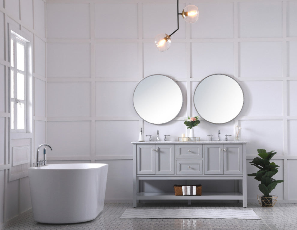 Home Living 60" Double Sink Bathroom Vanity Set, Gray