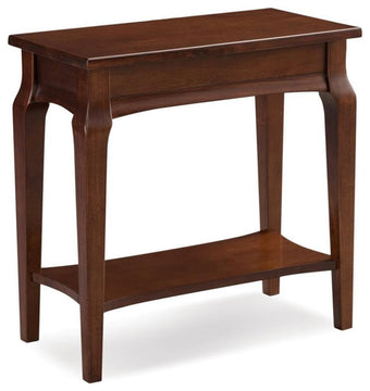 Leick Home Stratus Narrow Chairside Wood Table in Heartwood Cherry