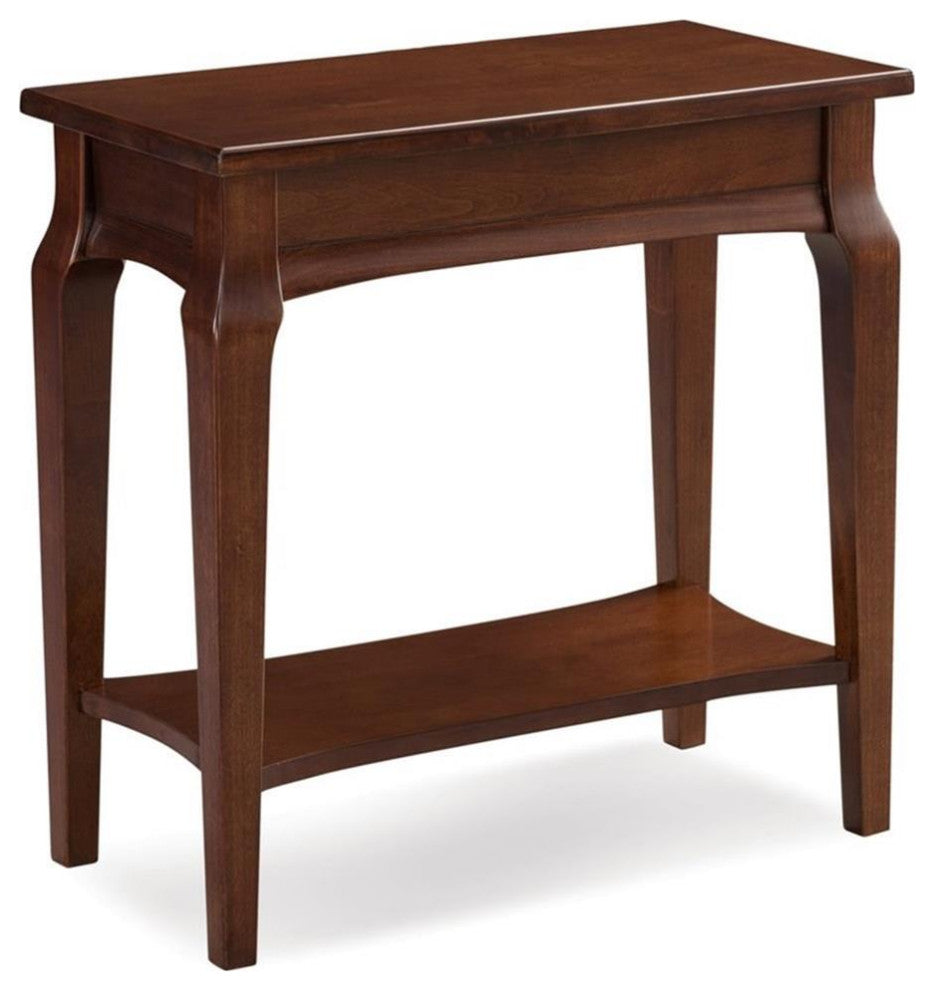 Leick Home Stratus Narrow Chairside Wood Table in Heartwood Cherry