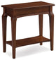 Leick Home Stratus Narrow Chairside Wood Table in Heartwood Cherry