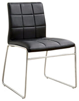 Benzara Oahu Contemporary Side Chairs With Steel Tube, Set of 2, Black