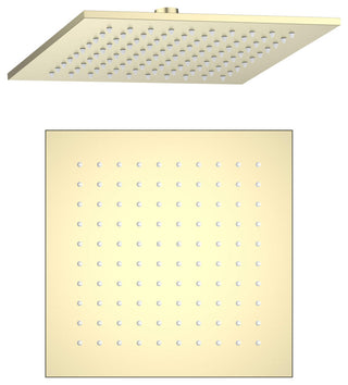 Cube 10" Metal Thin Profile Rain Shower Head 1.75 GPM, Brushed Gold